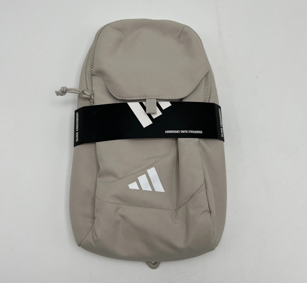 Adidas Essentials Sling Crossbody Bag Multi Pocket, Cream Beige