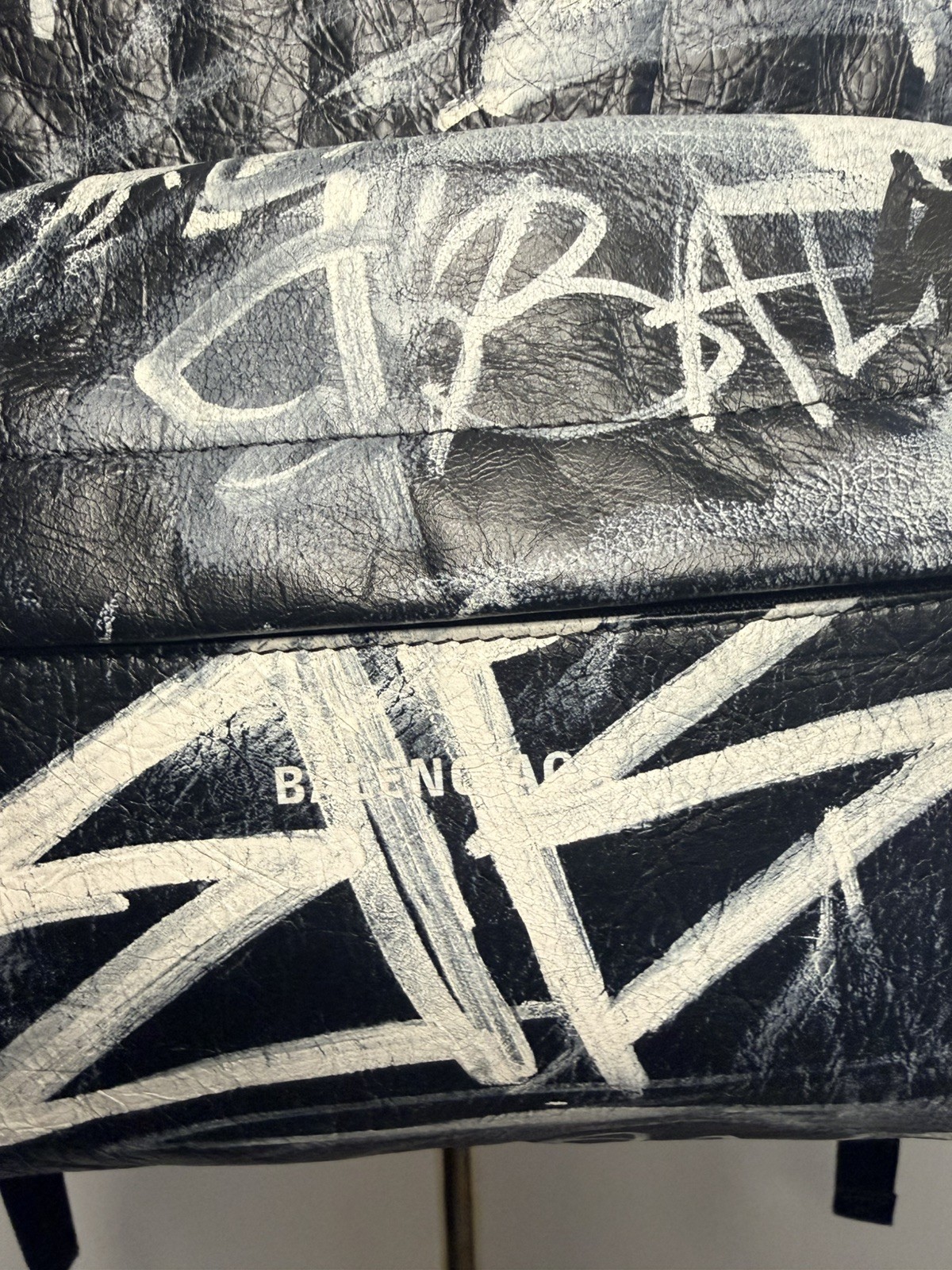 Balenciaga Explorer Graffiti Backpack Black Arena Lambskin Italy