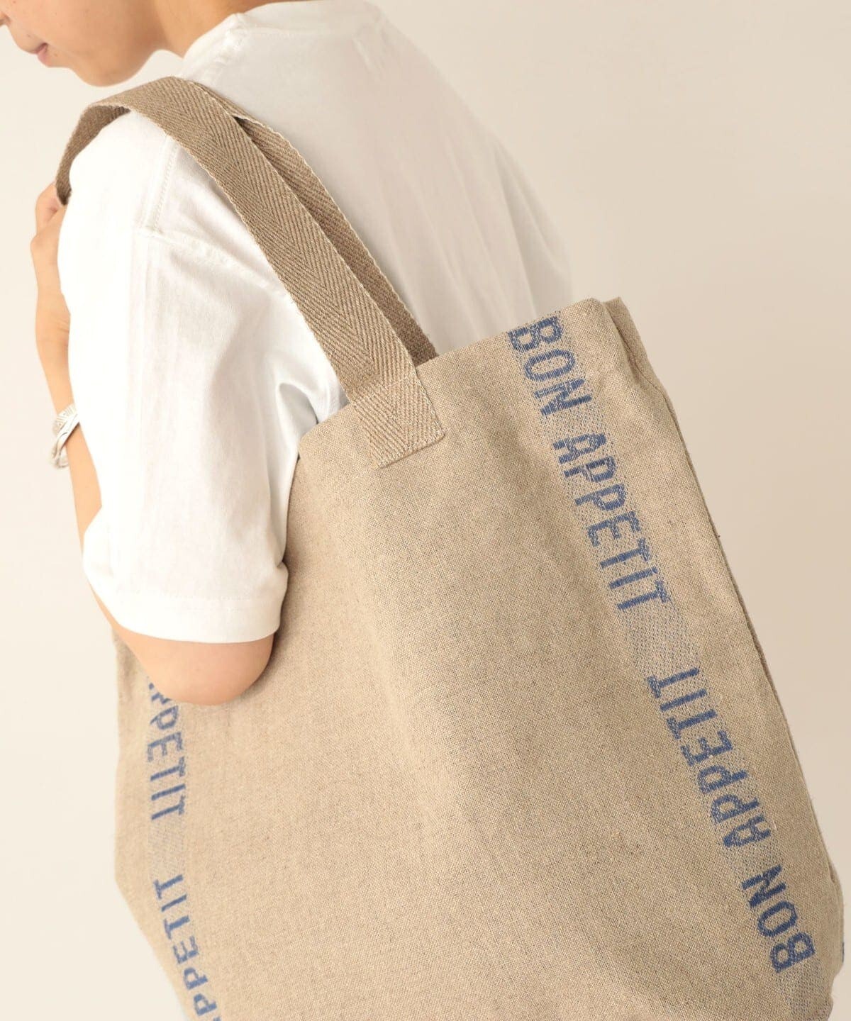 (ASK availability First) BEAMS Charvet Editions / “BON APPETIT” Linen Tote new