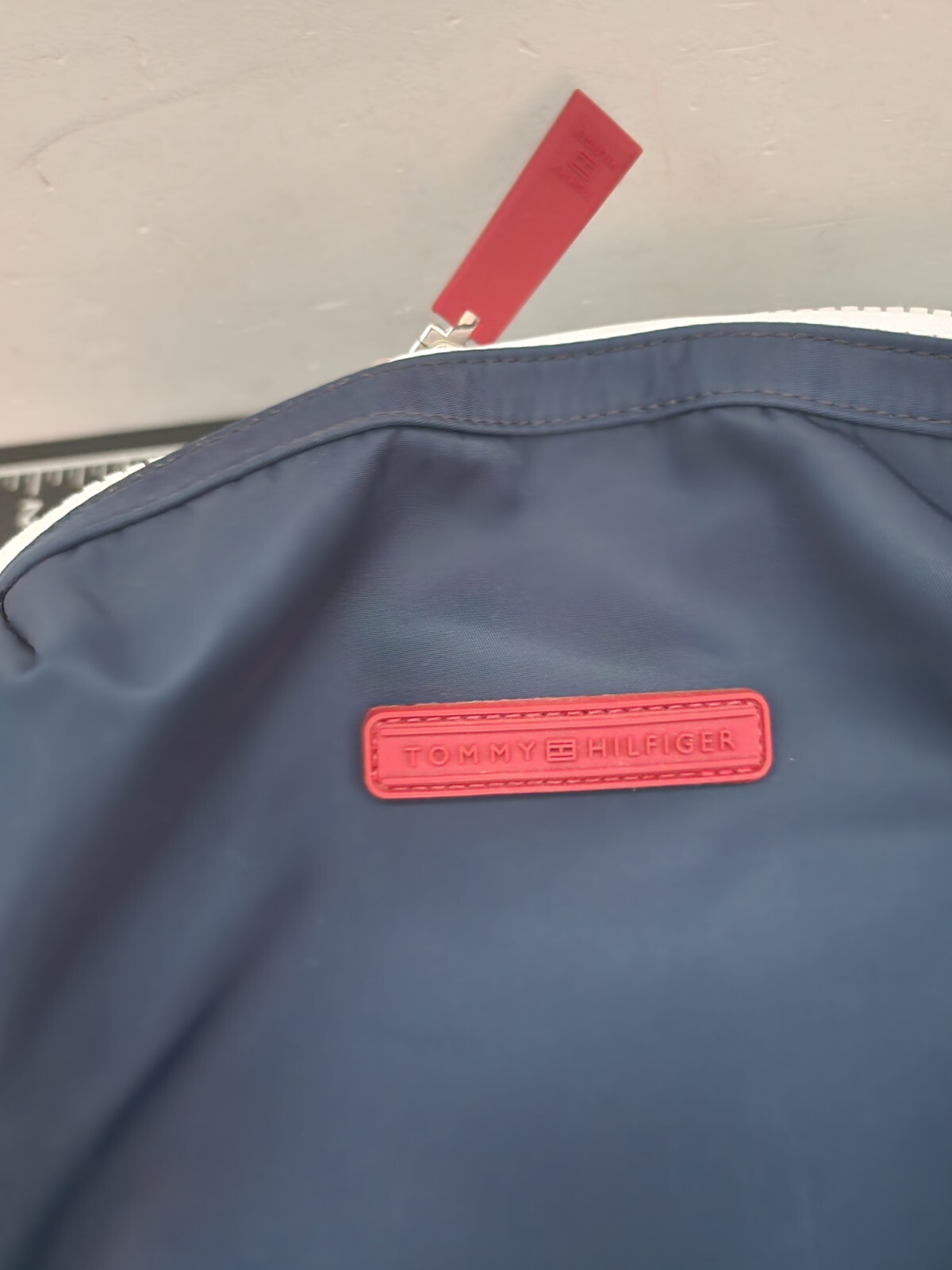 Tommy Hilfiger Backpack Bookbag School Bag Navy Blue Nylon Logo Zipper Pockets