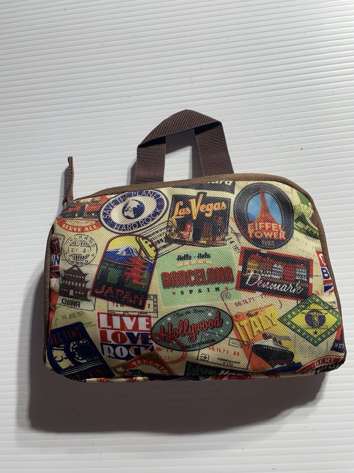 Hard Rock Cafe Unisex Polyester Backpack Travel Themed Travel Stickers Pattern