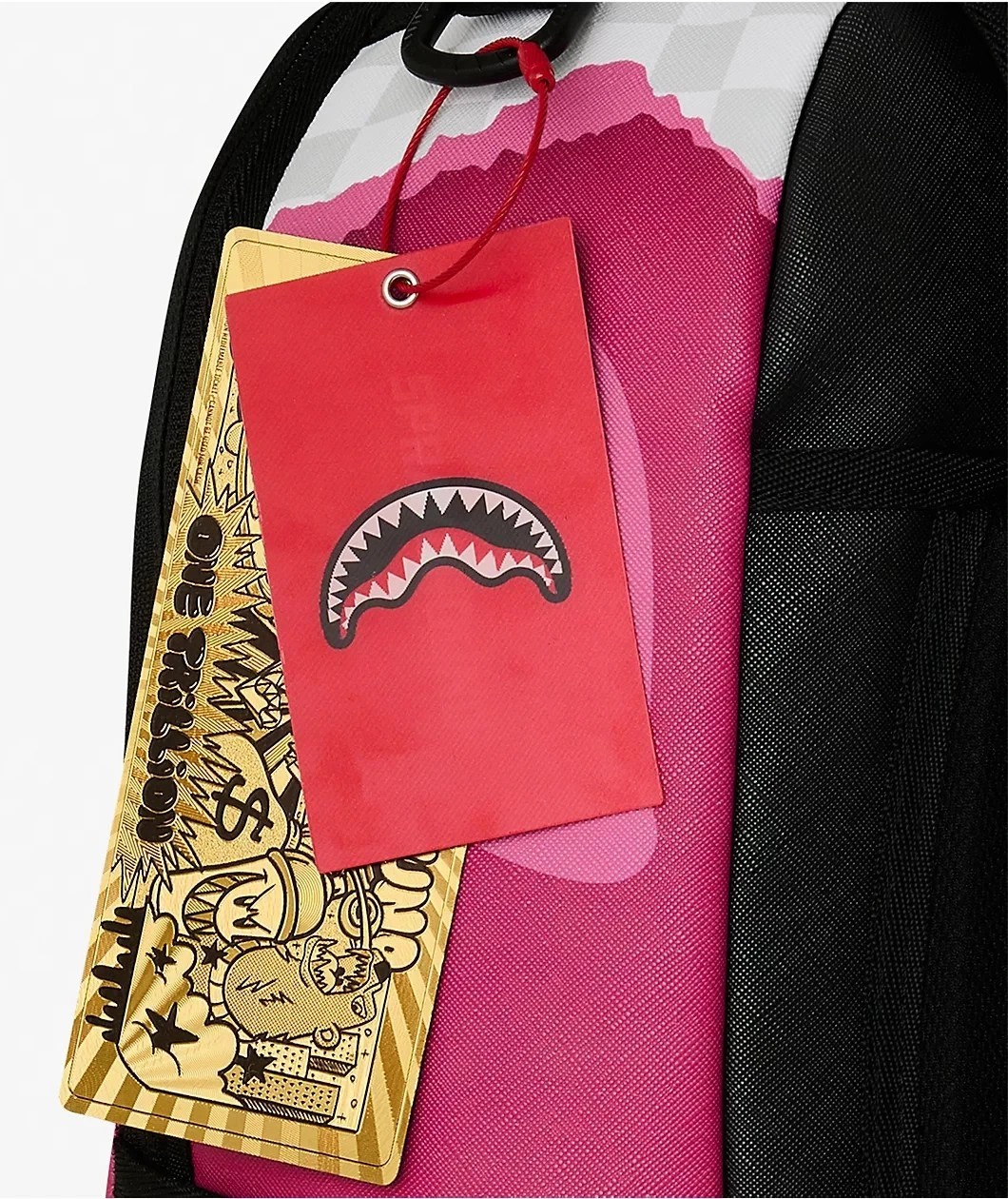 🔥🔥 Sprayground 3D Pink Tear BackpackNew Black Bookbag Large School Travel Bag
