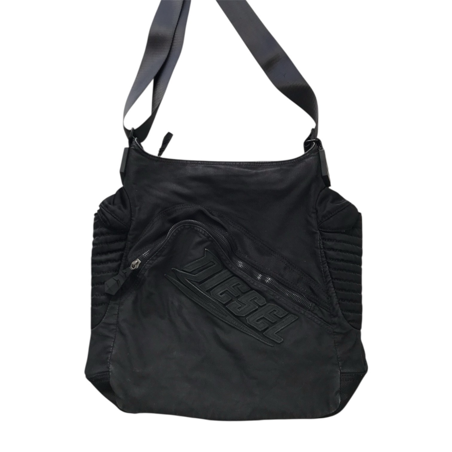 DIESEL Vintage Crossbody Bag Moto Biker Asymmetrical Quilted Avant Garde Y2K 00s