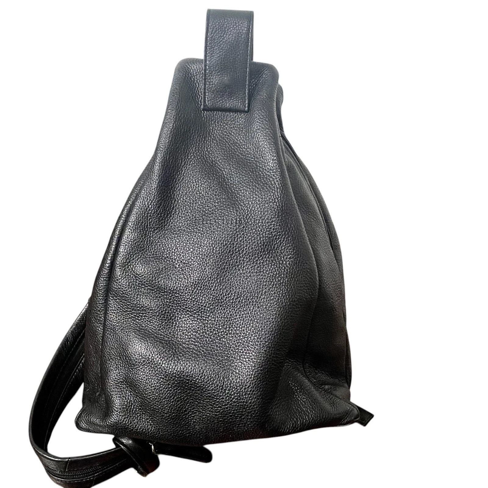 Pelle Studios + Wilson Leather Triangle Backpack/sling Back Leather BLACK