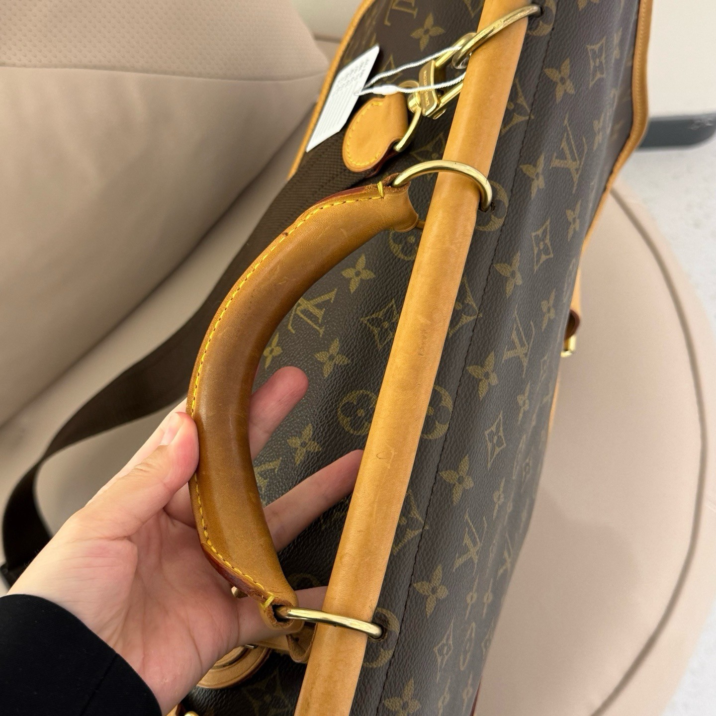 Louis Vuitton Sac Chasse brown monogram canvas top handle shoulder crossbody bag