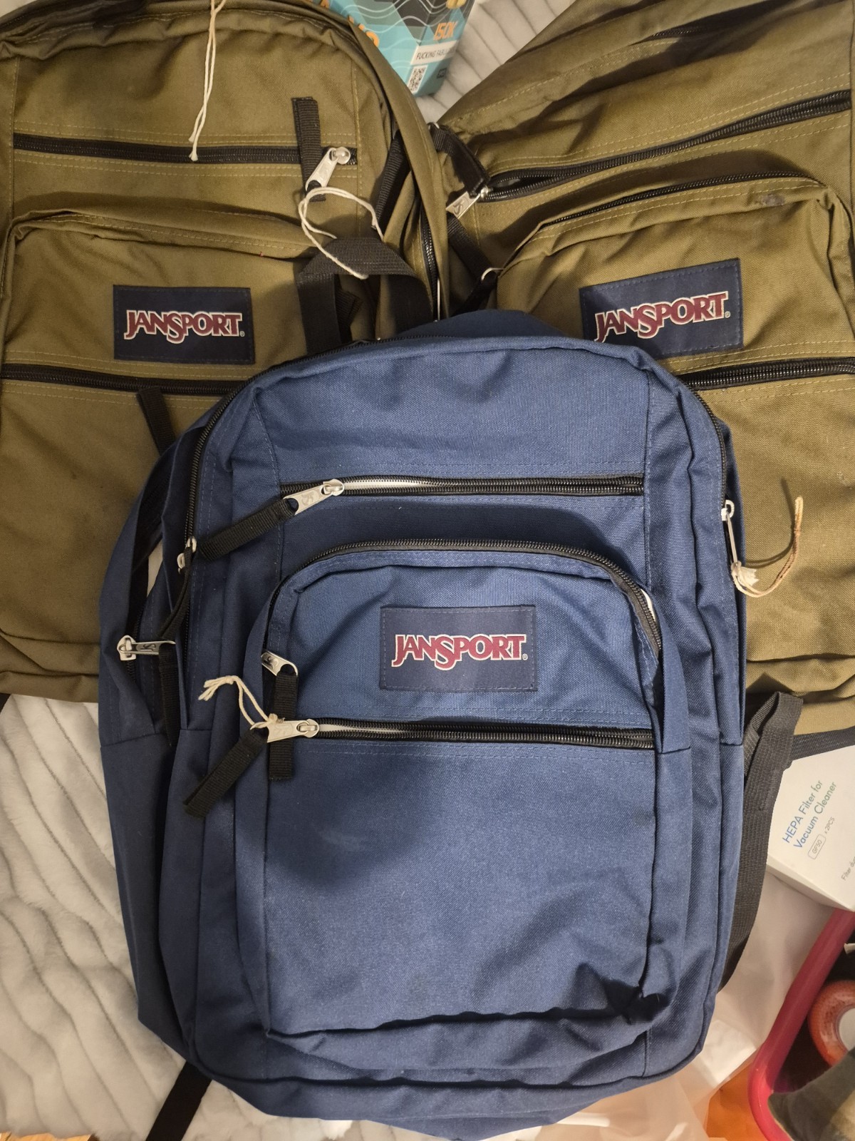 JanSport Big Student Navy Blue Backpack w/ laptop sleeve (JS0A47JK04S) NWT