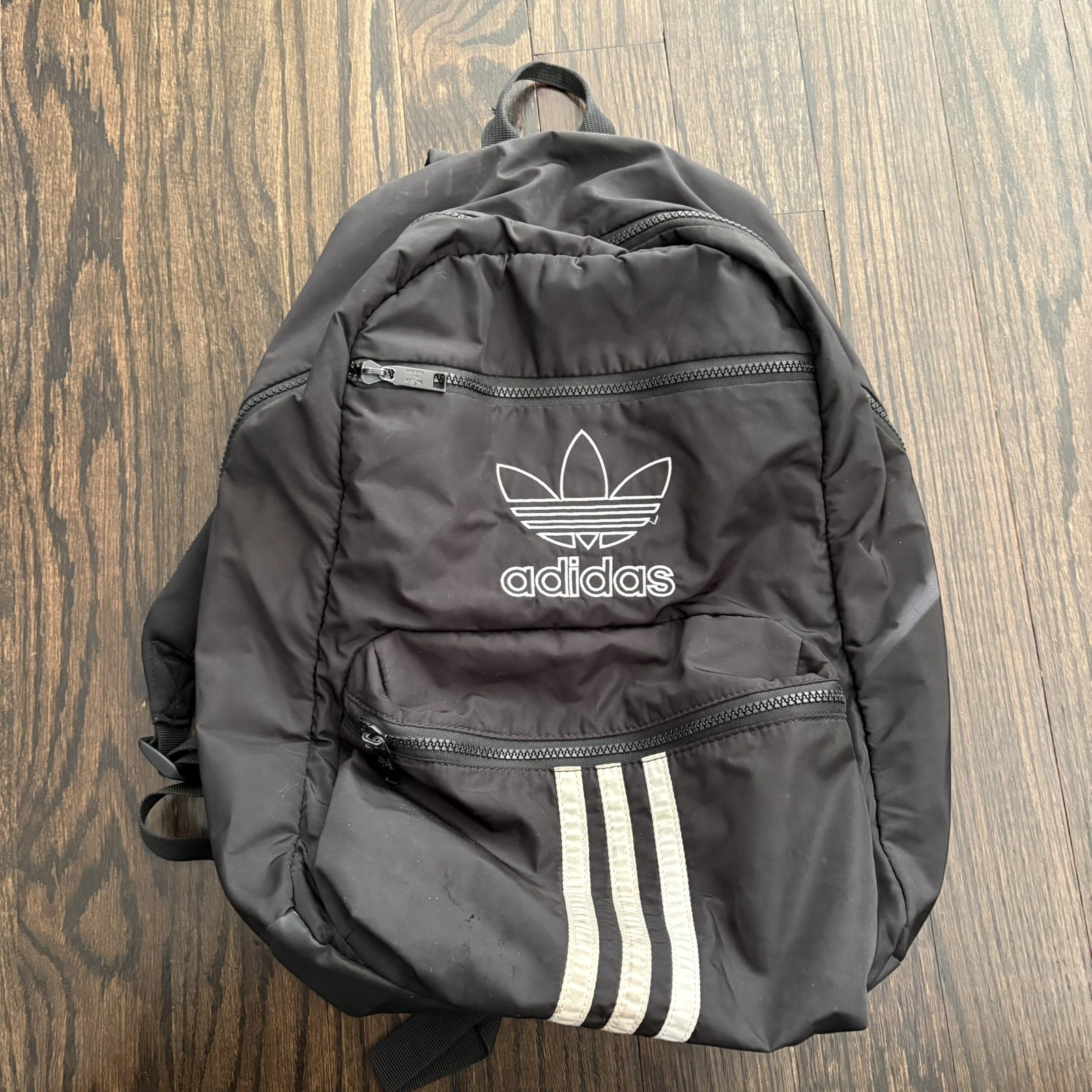 Adidas Originals National Backpack Black 3-Stripes Backpack School Bag Unisex