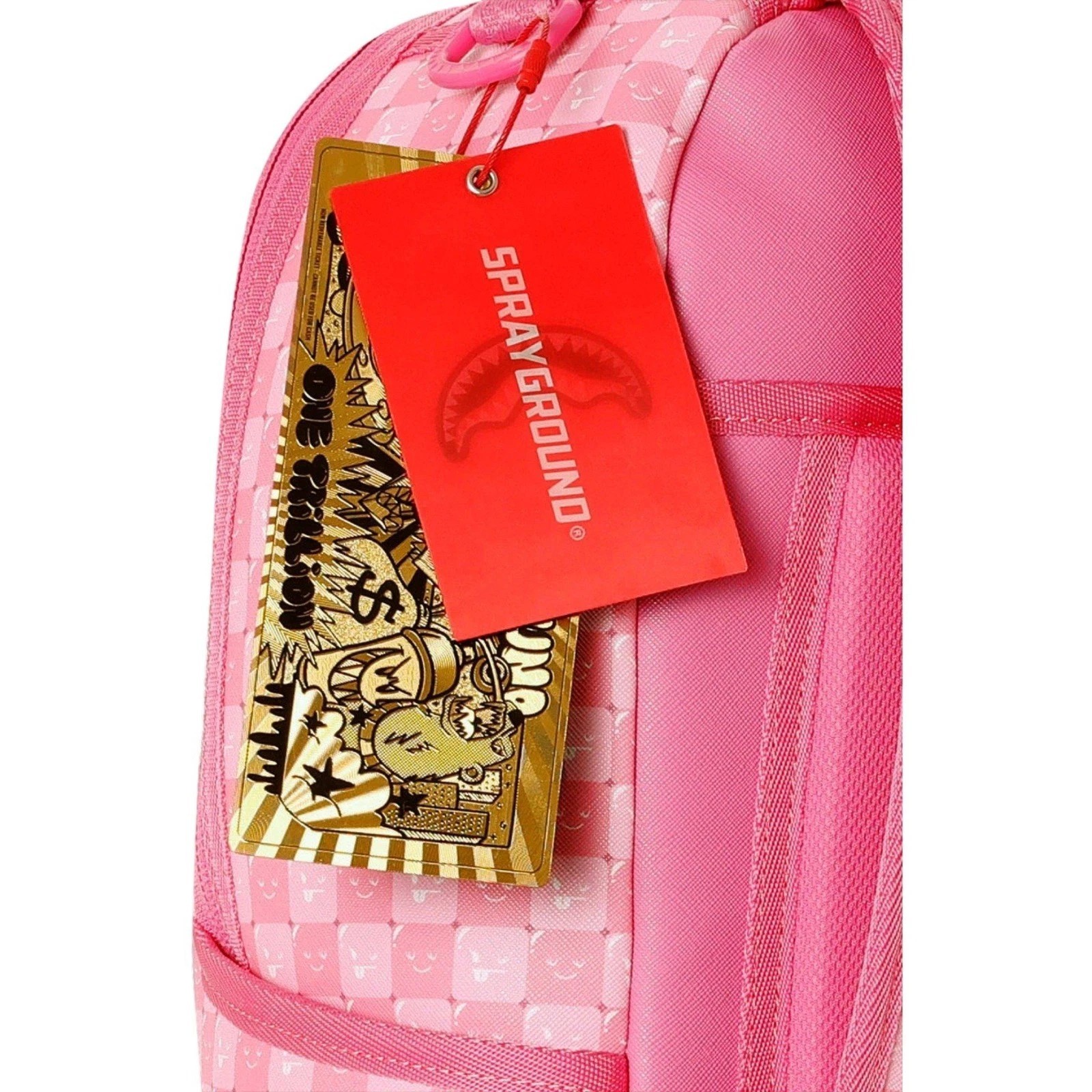 🔥🔥 Sprayground Pink Check Faces Backpack New Bookbag Large School Travel Bag