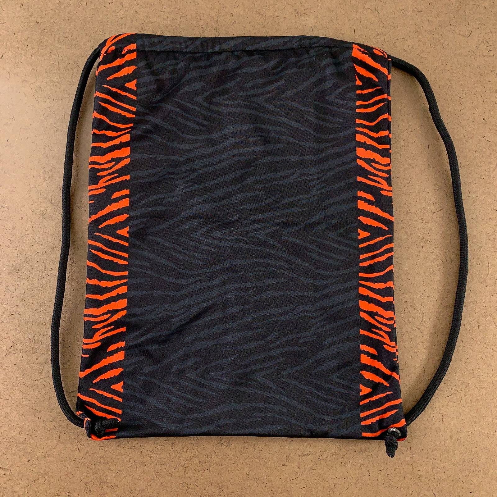 Cincinnati Attack Drawstring Bag Black Orange Animal Print Zebra 16×12 In New