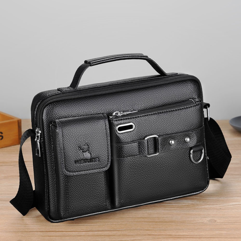 Laptop Shoulder Bag Zipped Document Messenger Briefcase Work Travel Office Strap