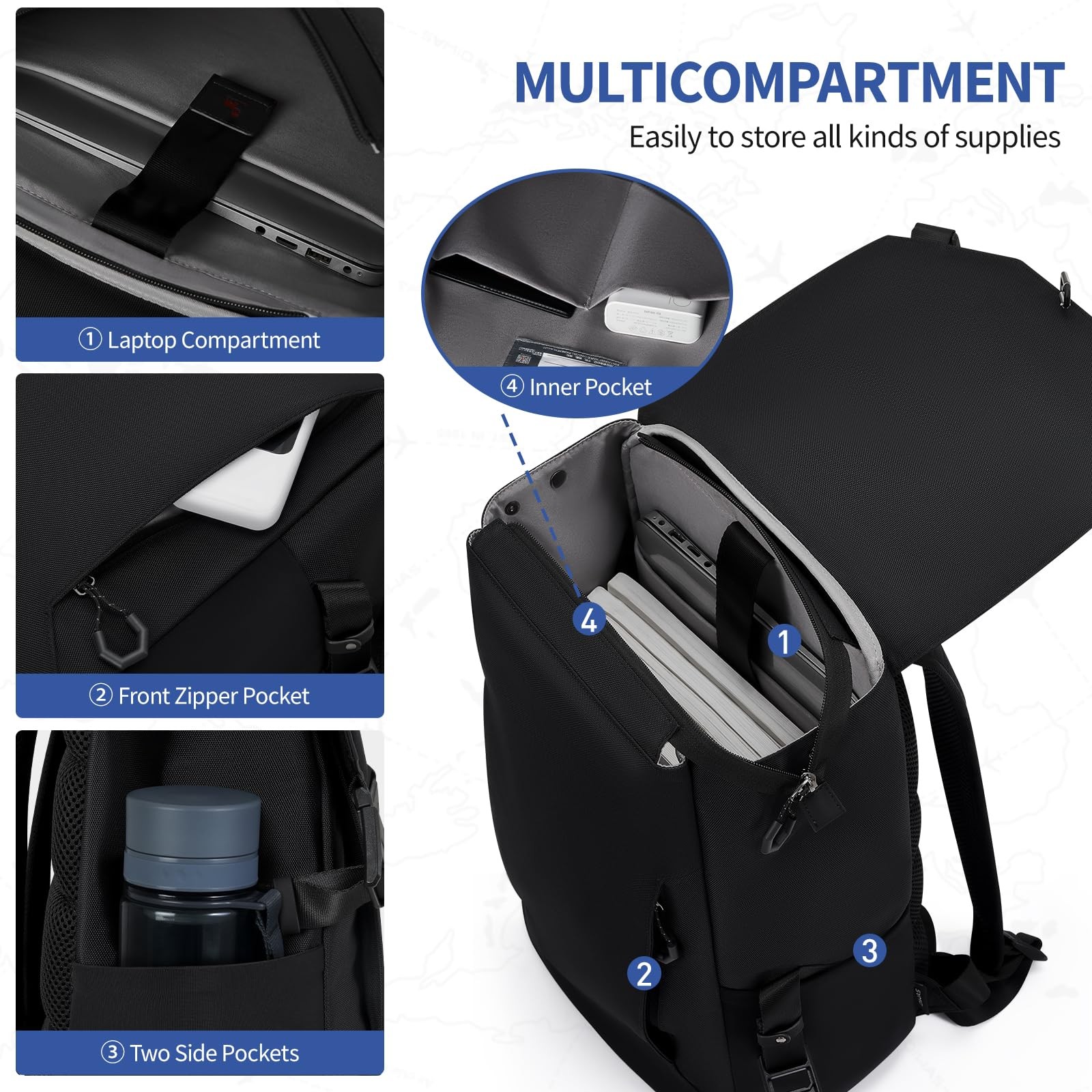 Backpack for Men, 16 Inch Laptop Backpack for Men with Magnetic Buckle, Water…