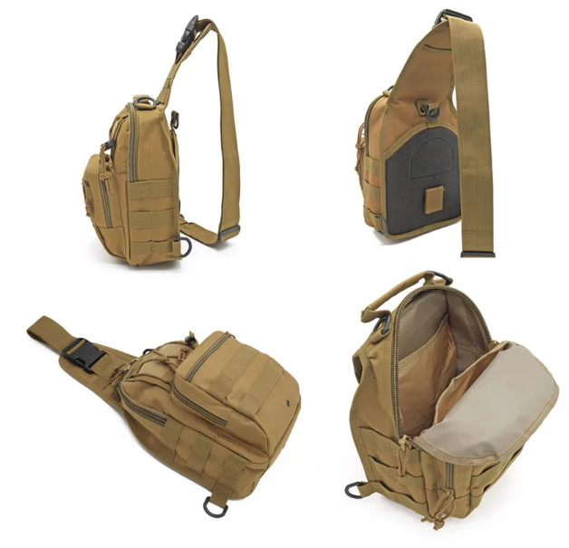 Mens Backpack Tactical Sling Shoulder Bag Molle Travel Chest Pack Outdoor Hiking