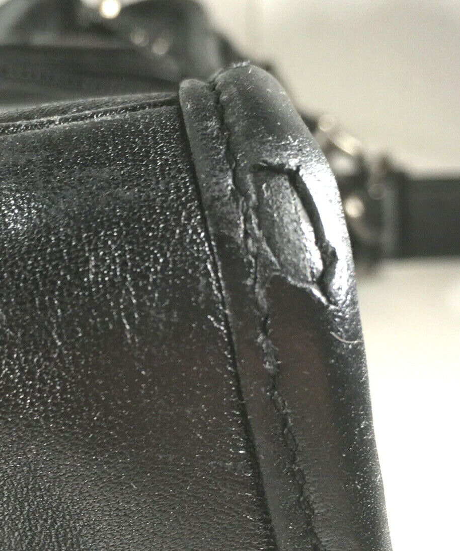 Tumi Black Leather MultiPocket Laptop Briefcase Model 96111D4-Heavily Distressed