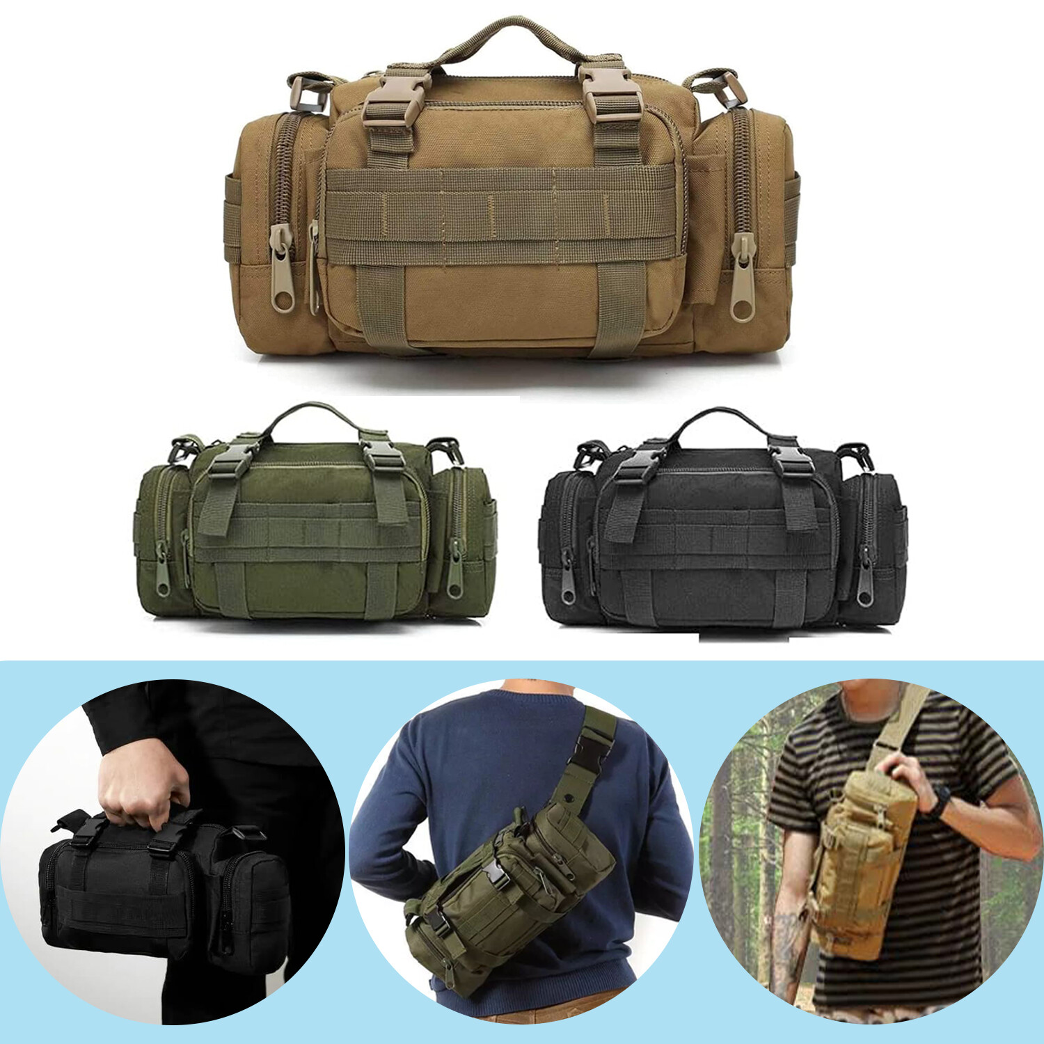 Tactical Waist Pack Deployment Bag Military Molle Waterproof Fanny Pouch US