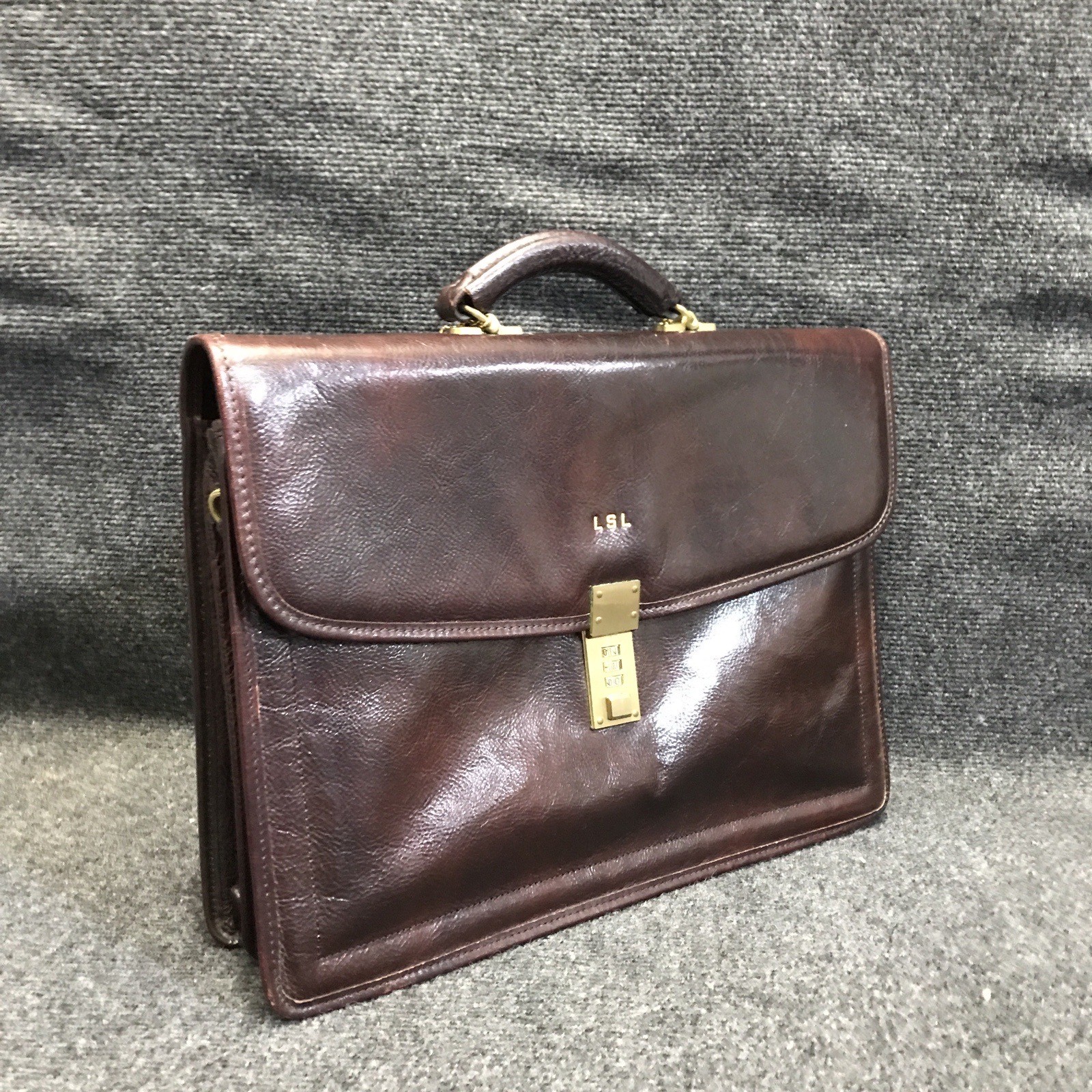 Jack Georges Elements Collection 4402 Burgundy Leather Double Gusset Briefcase