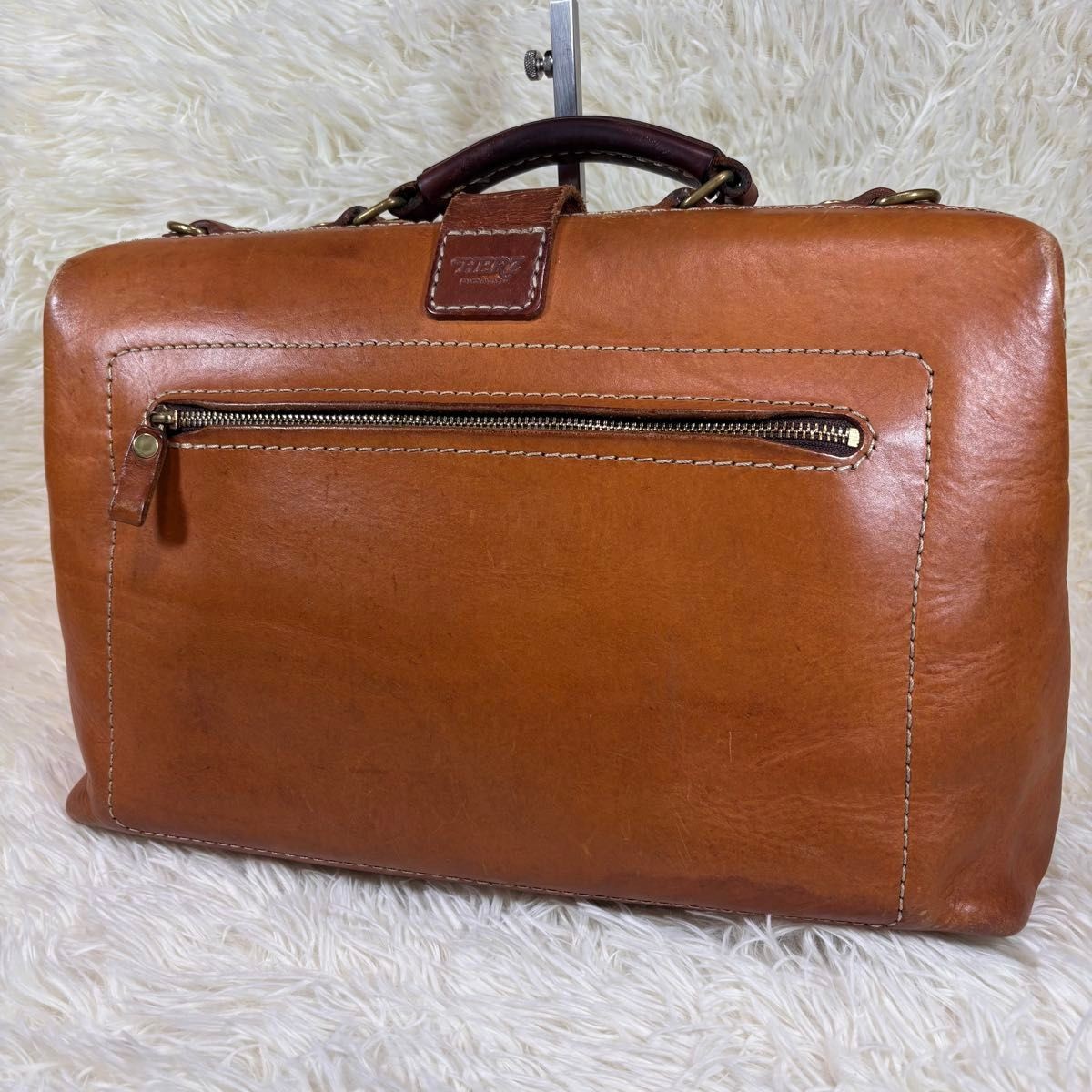 HERZ Soft Dulles Leather Briefcase Brown 38.5cm 25cm Business Bag Doctor Bag