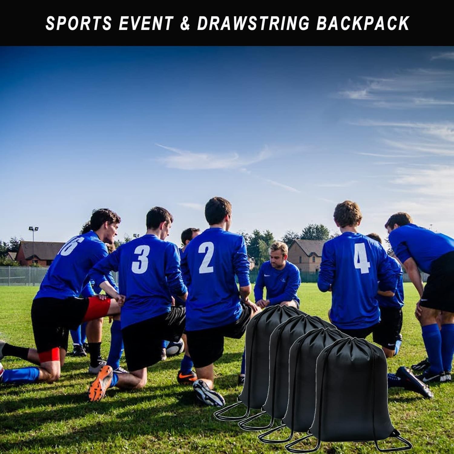 Durable Drawstring Bags (100-Pack) – Lightweight, Adjustable, & Machine Washable