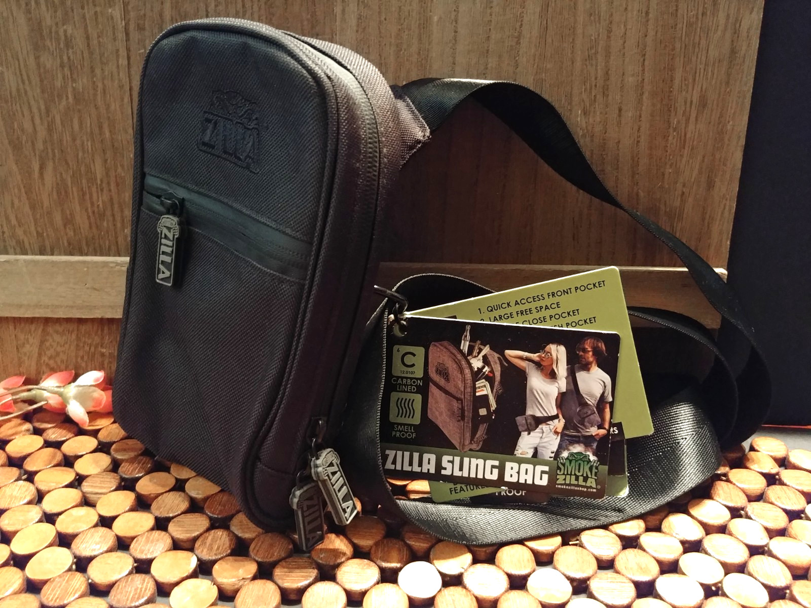 Smokezilla Zilla Smell Proof Sling Bag 5.5 X8 In or Zilla Locking Bi-Fold Pouch
