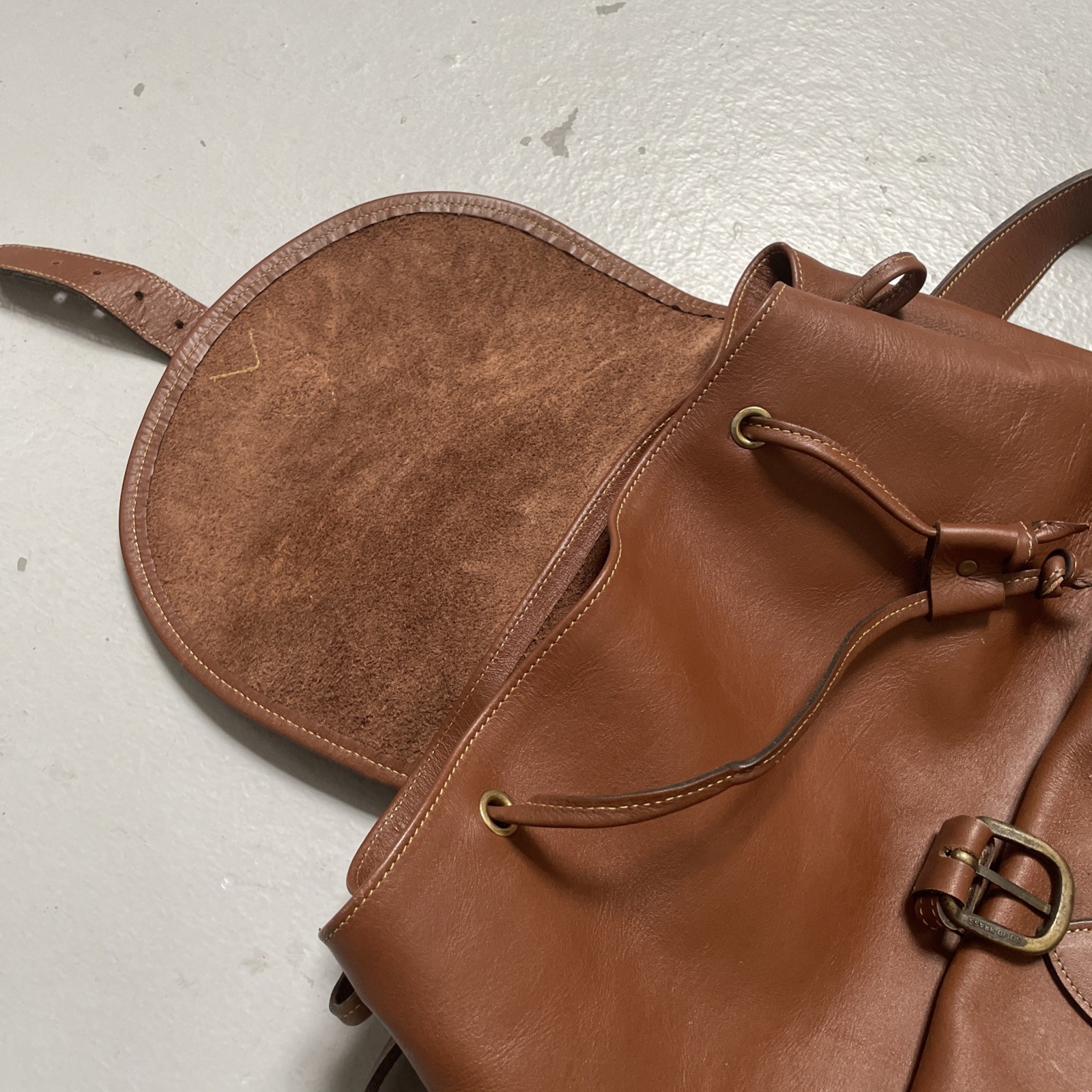 Custom Hide Genuine Leather Brown Rucksack Original Backpack Made In USA $669