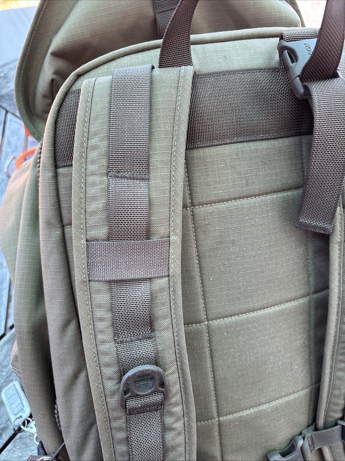 Excellent Filson Ripstop Nylon Backpack Field Tan Khaki Water Resistant