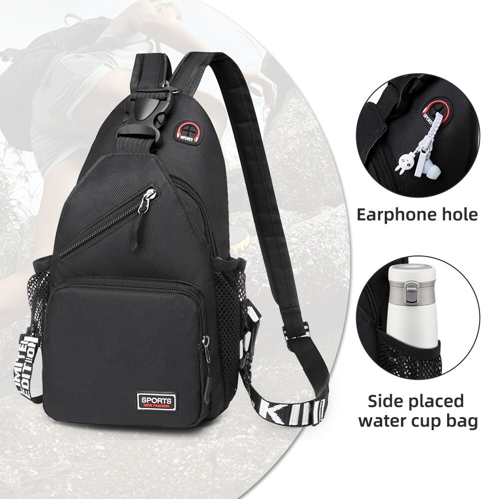 Men’s Nylon Sling Bag–Backpack Chest Shoulder Crossbody Fanny Pack Sport Travel