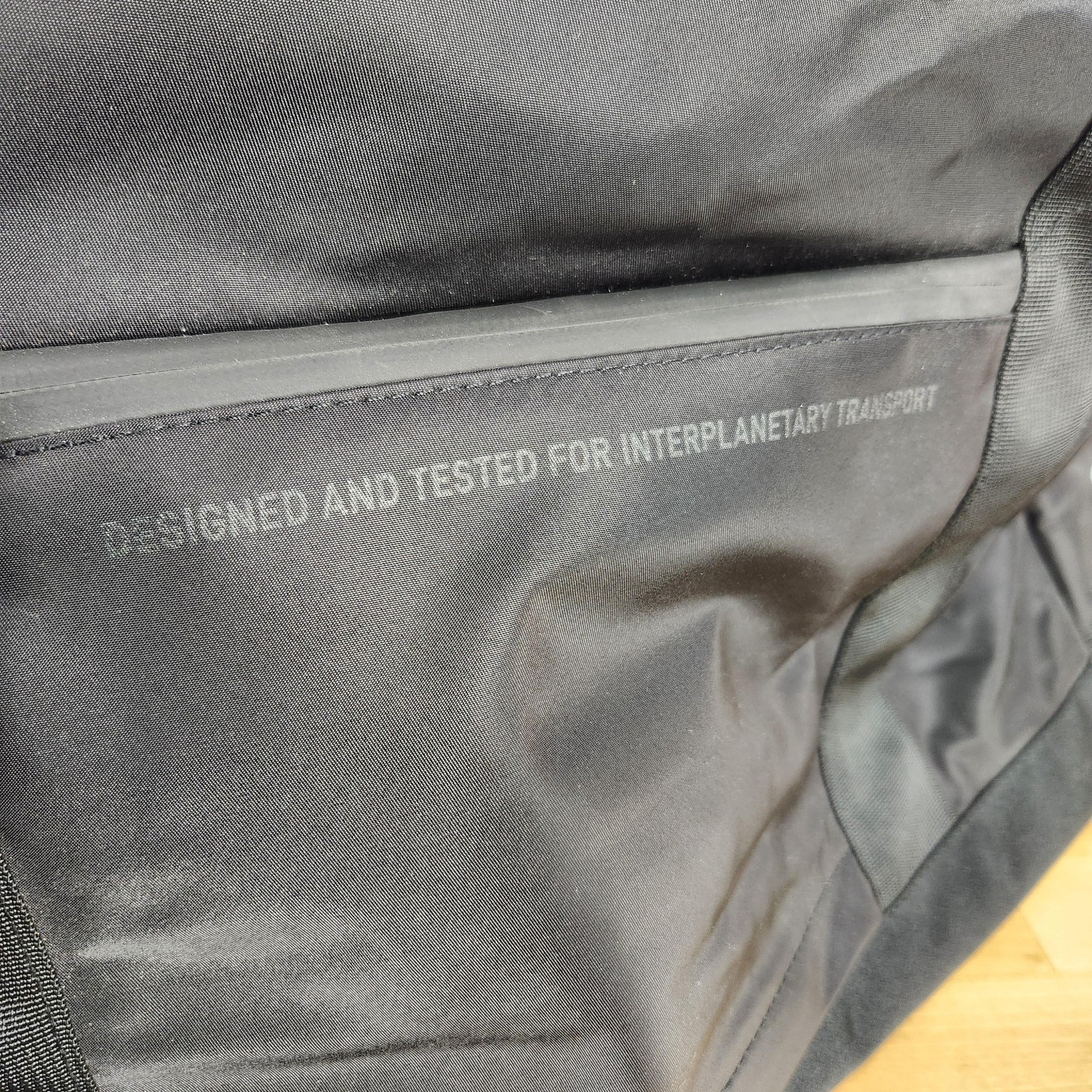 SpaceX Black Duffel Bag Nylon Travel Soft Case Adjustable Strap Interplanetary