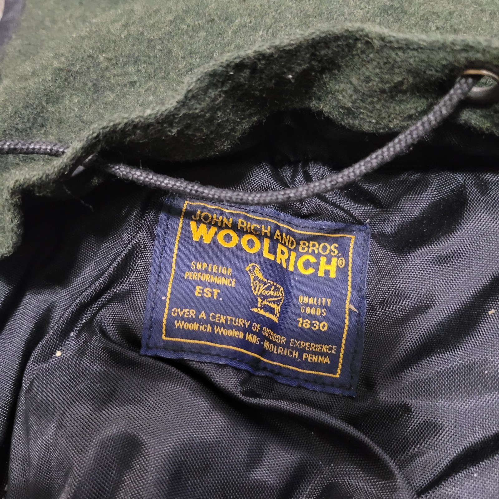 Vintage Green Wool Woolrich Backpack