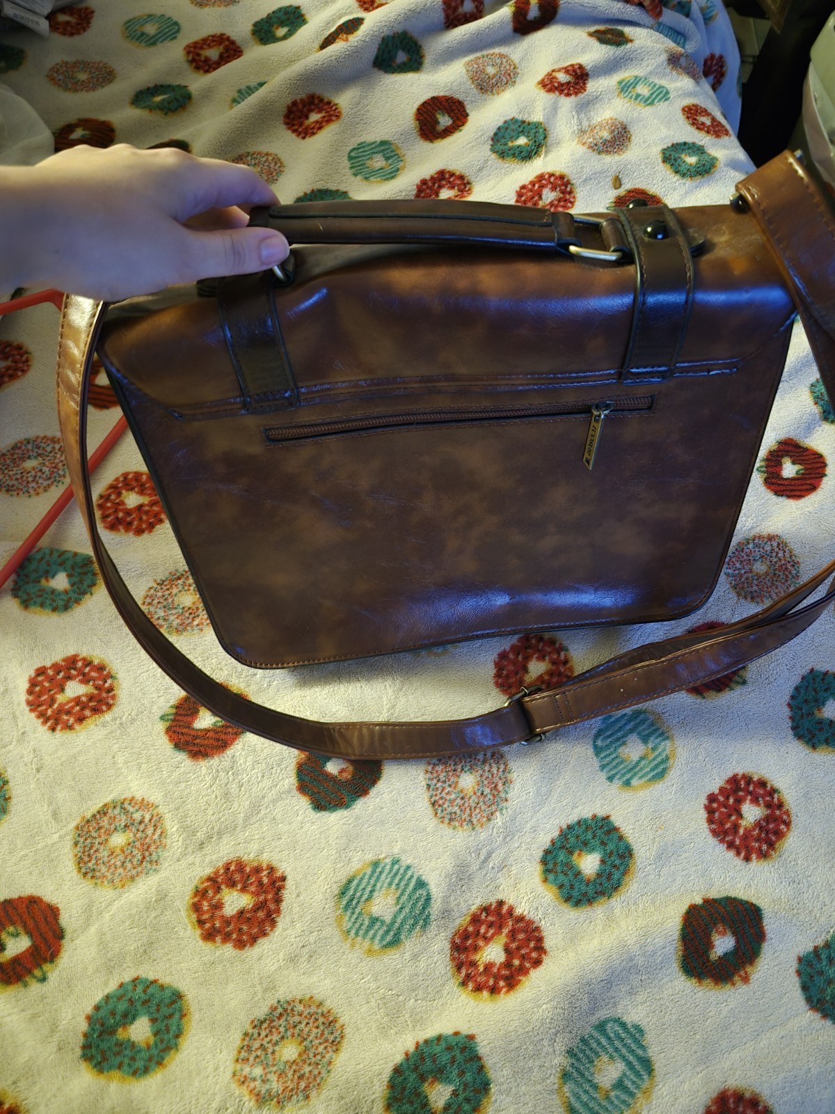 Ecosusi Brown Messenger Bag Top Handle Adjustable Crossbody Strap Pockets