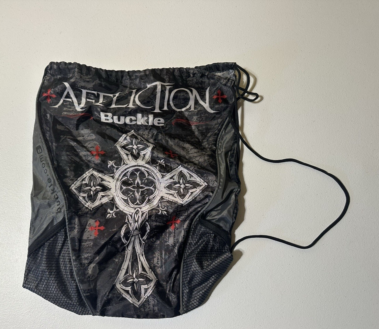 Affliction Buckle Drawstring Backpack