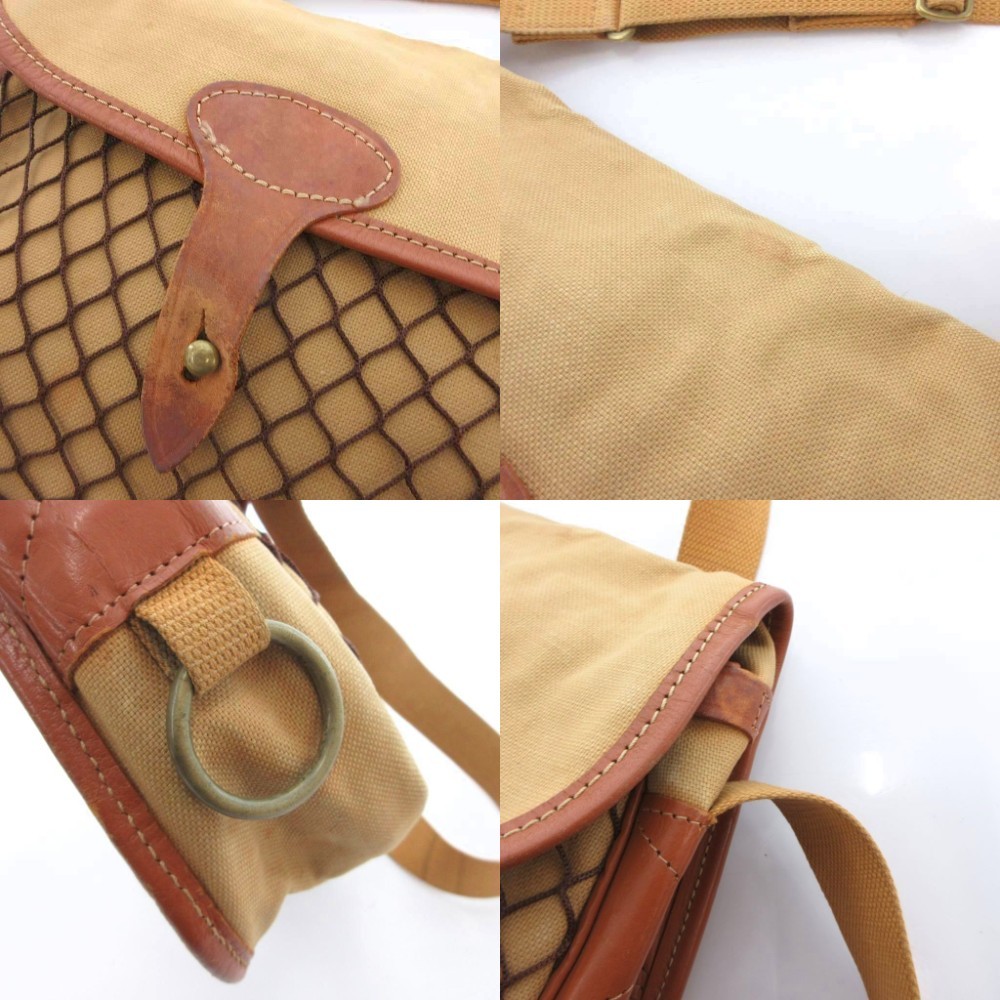 Liddesdale Beige Leather Shoulder Bag 23cm x 10.2in Vintage, B Condition
