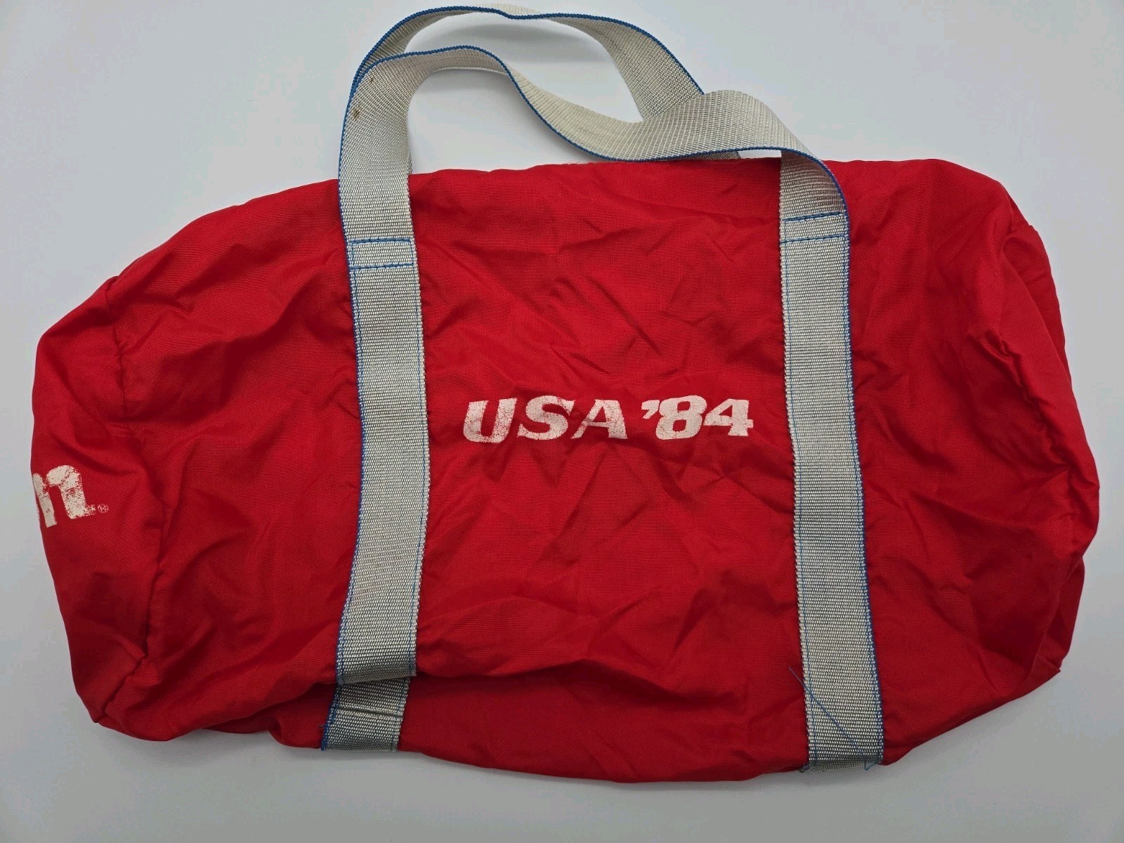 Vintage Wilson Red and White Barrel Duffle Bag USA ’84 lightweight Nylon