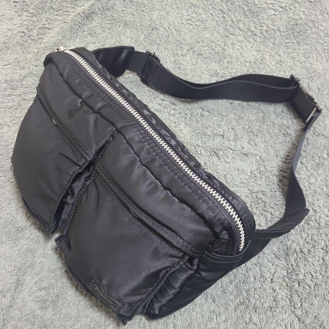 Yoshida Kaban PORTER Tanker Waist Bag Black Body Bag Japan Excellent Condition