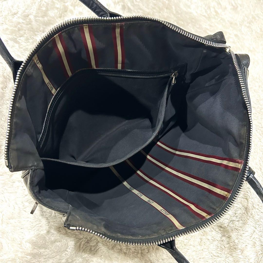 Authentic BALLY Leather Business Tote Bag 40cm x 33cm Black, Genuine Leather