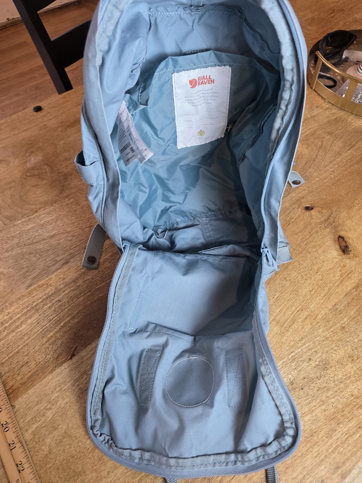 Fjallraven Kanken Mini Travel Active Backpack Blue 15 Inches Tall