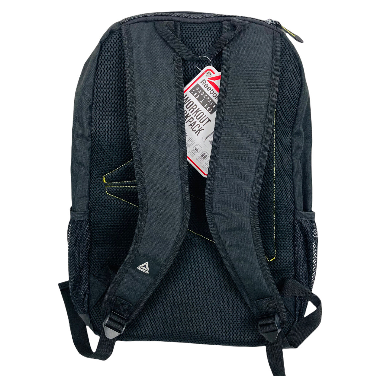 Reebok Workout School Backpack Padded Laptop Sleeve Comfort Straps Black Blue