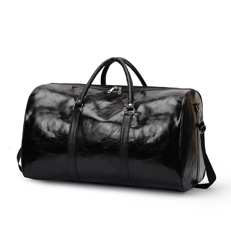 Premium PU Leather Travel Duffle Bag Men Women Weekender Overnight HandBag