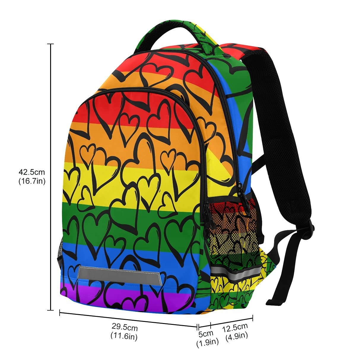 Gay Pride Rainbow Backpack Laptop School Book Bag Lightweight Daypack Bookbag…