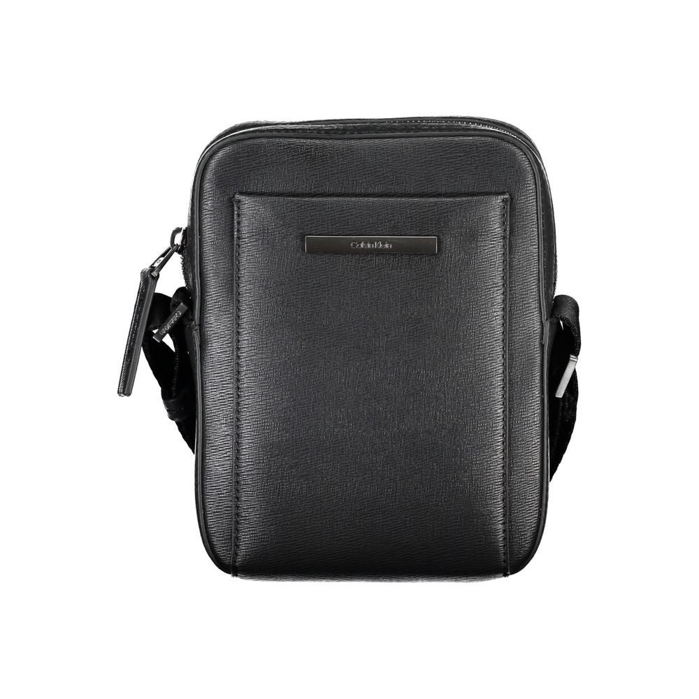 Calvin Klein Black Polyurethane Men Shoulder Bag 100% Authentic – CA-26326