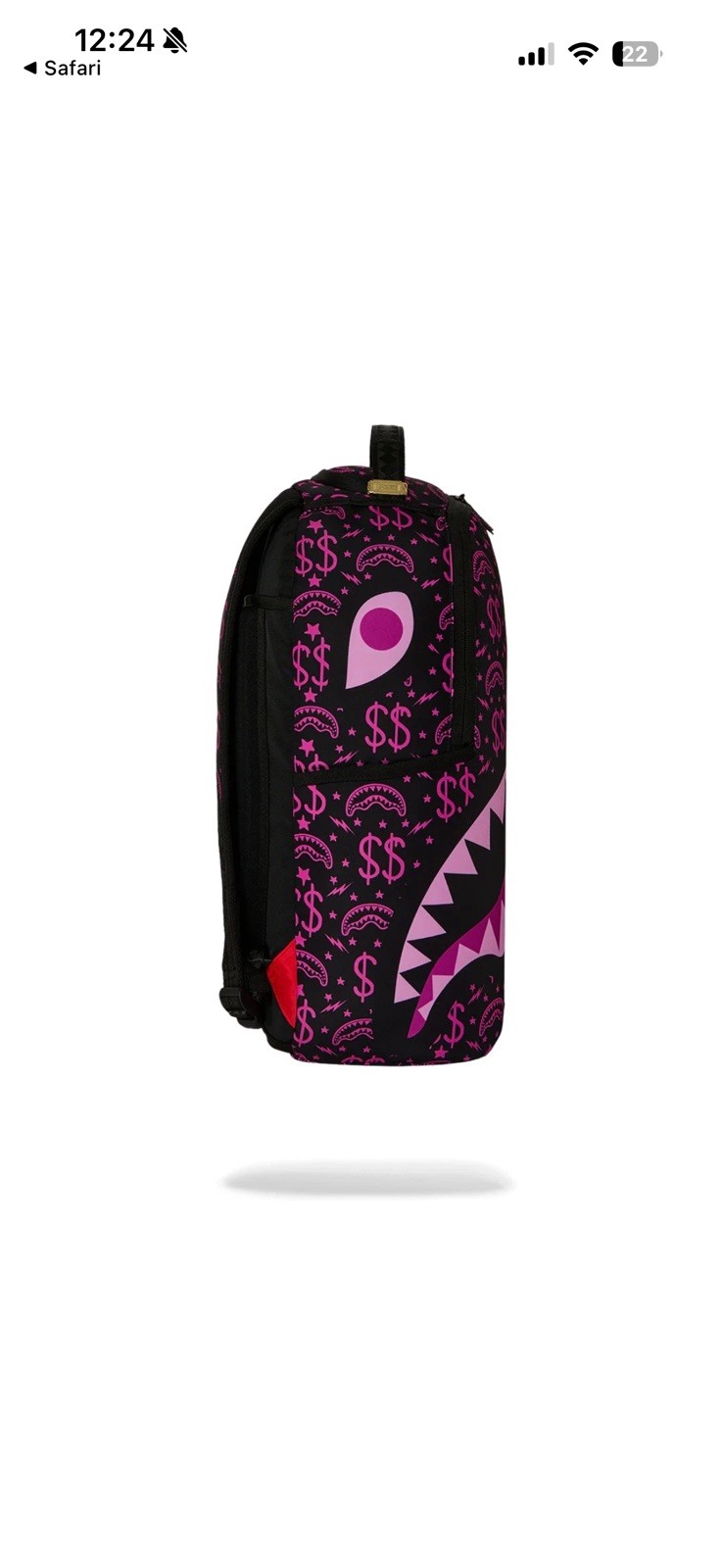 Sprayground Money Maker Purple Pink Backpack New Black Bookbag Large School Bag