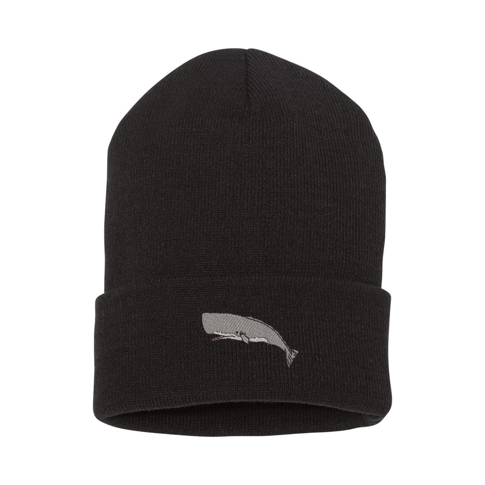 Wildlife Sperm whale embroidered beanie hat, custom beanie hat