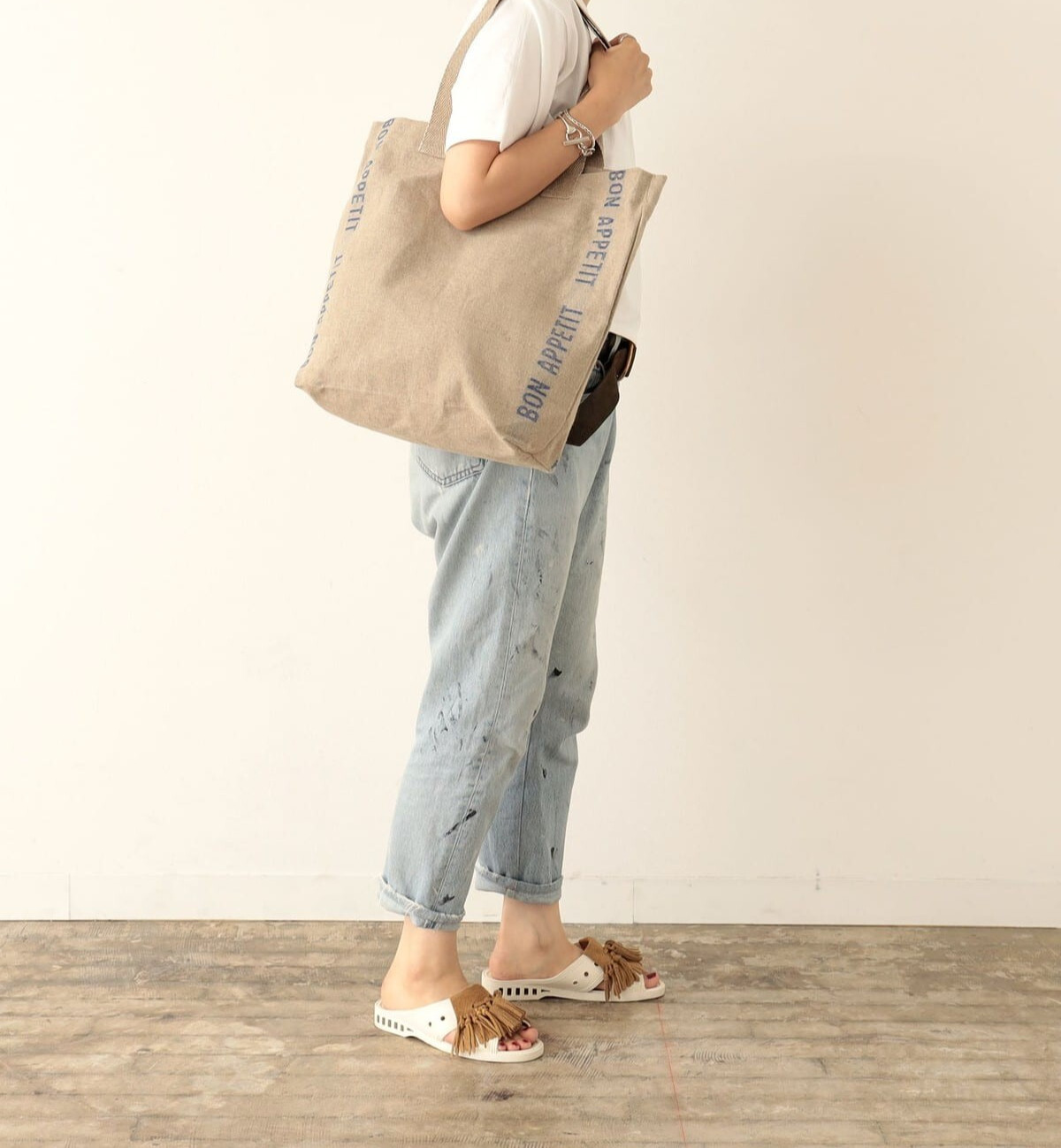 (ASK availability First) BEAMS Charvet Editions / “BON APPETIT” Linen Tote new