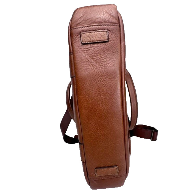 Tecovas Bourbon Brown Leather Briefcase Laptop Travel Bag w/ Shoulder Strap