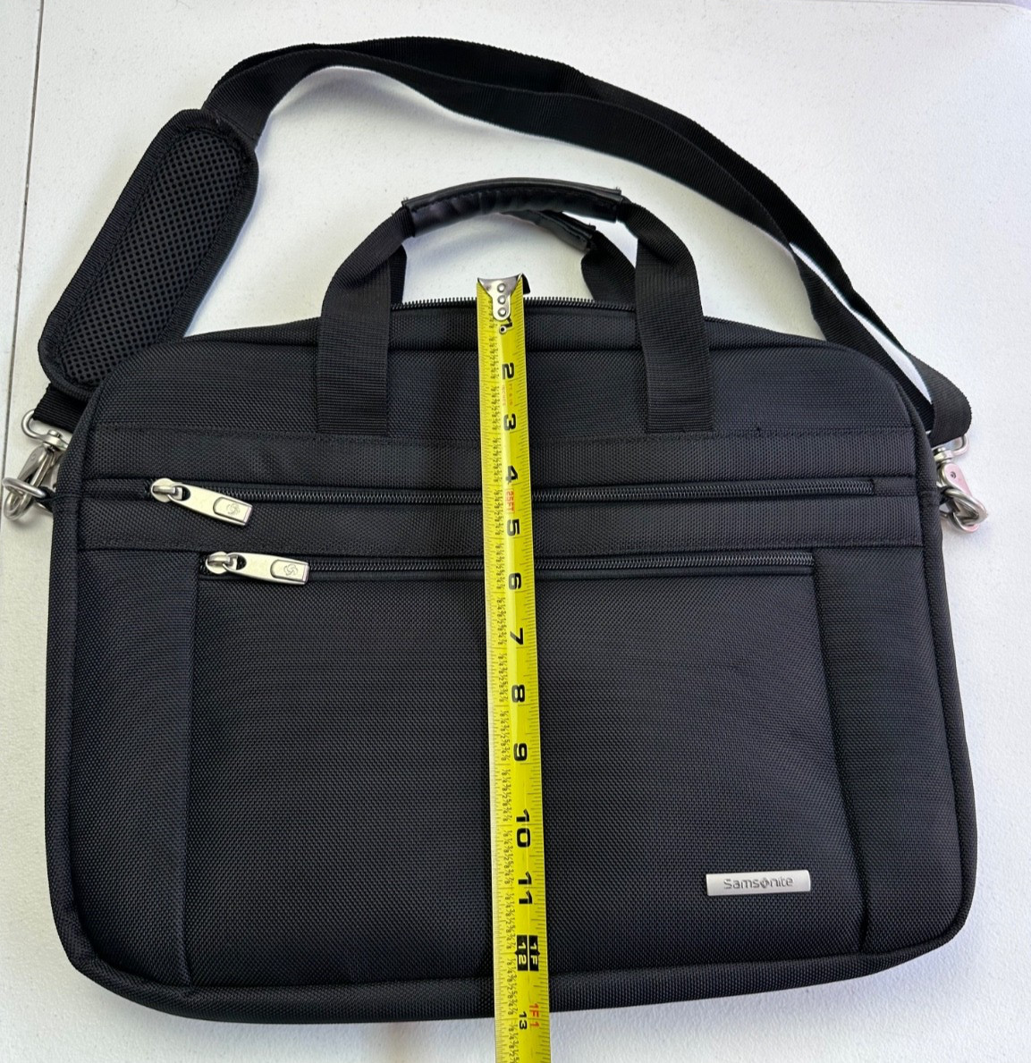Samsonite Laptop Briefcase Black Nylon 2Way Shoulder Crossbody Work Bag Unisex