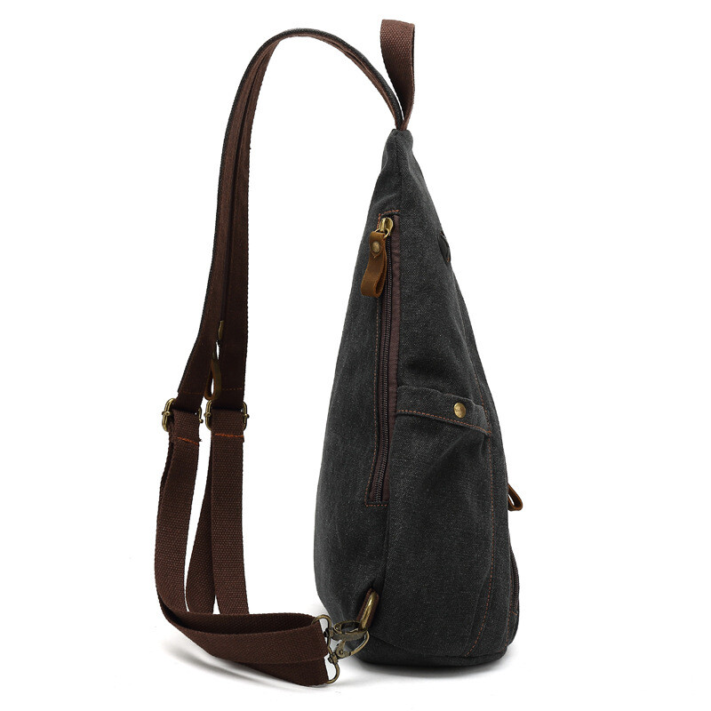 Augur Canvas Crossbody Men Military Shoulder Travel Chest Sling Hiking Bag