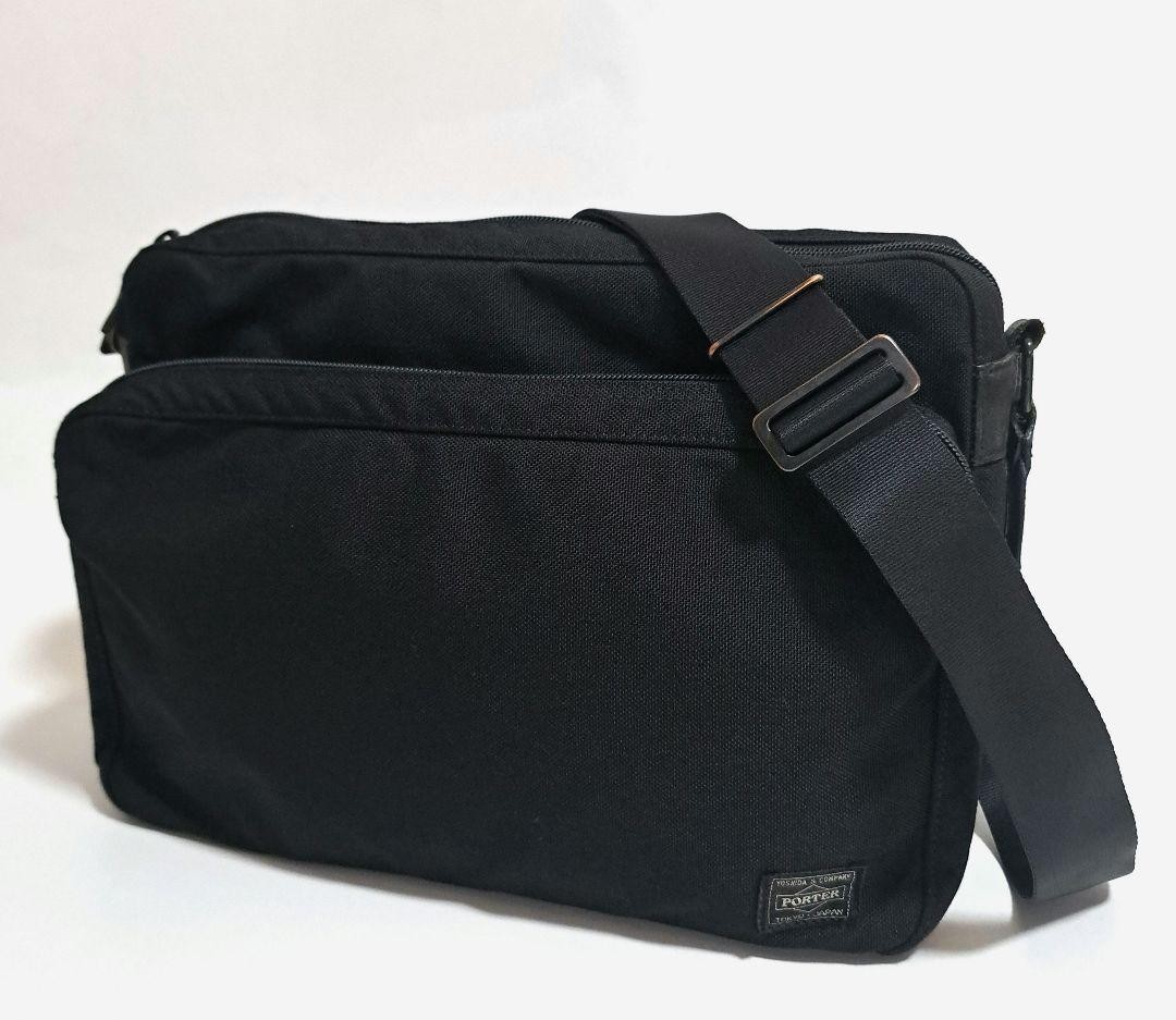 Porter Monocle Shoulder Bag Black Large Capacity 23cm in height Width 33cm USED
