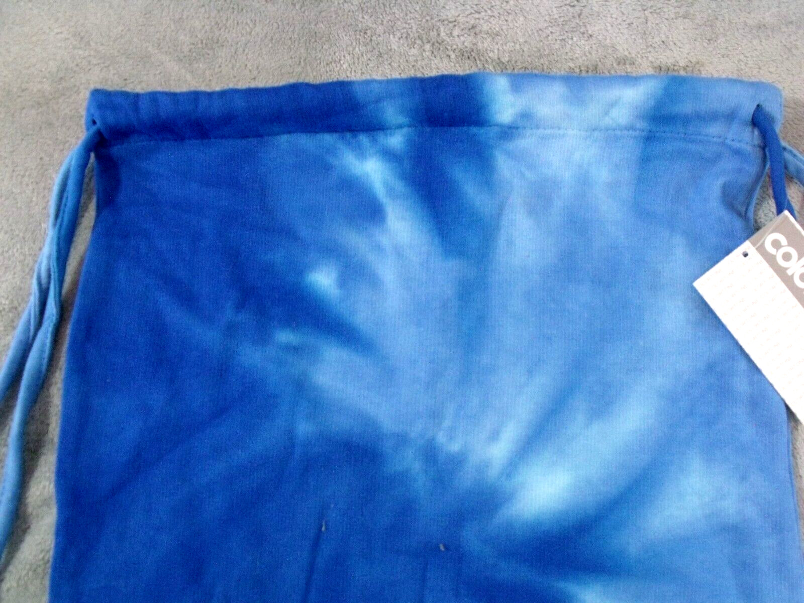 Colortone Tie-Dyed Blue Cotton Polyester Fleece Drawstring Backpack 14.5×18 in