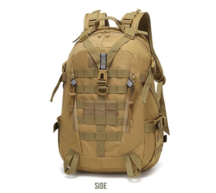 40L Reflective Tactical Backpack Outdoor Molle Camping Hiking Travel Rucksack