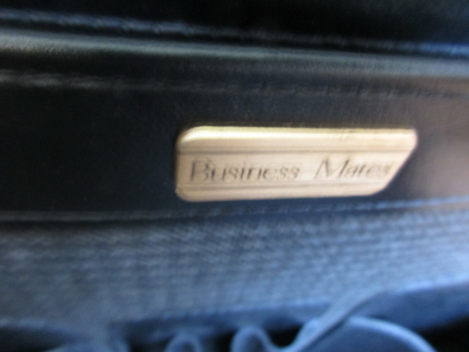 Black Leather BUSINESS MATES Lined Combination Briefcase Attache EUC