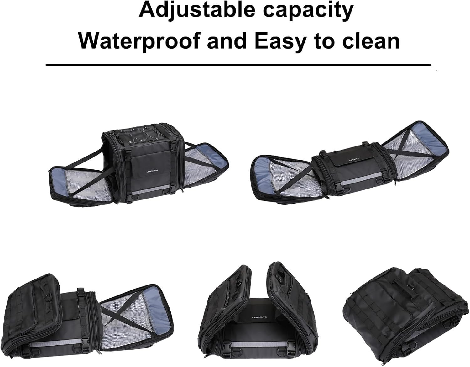 Motorcycle Tail Bag, 32-48L Waterproof Large Capacity Motorcycle Travel Lugga…
