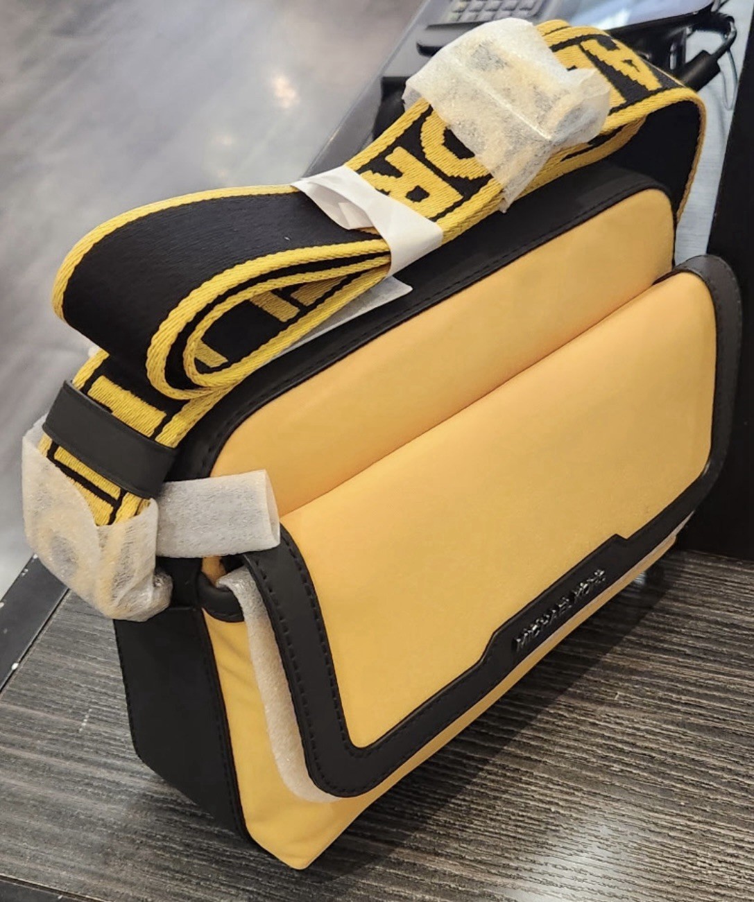 Michael Kors Lautner Medium Nylon Camera Crossbody Bag Honey